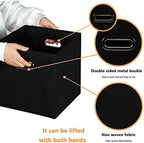 Yunkeeeper storage bins Cubes, Fabric Cube Organizer with Handle, Foldable Cube Bins for Cloth or Accessary Storage, 11x11x11, Set of 3, (Black) - Image 4
