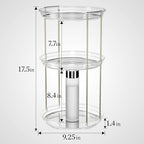 Delamu 3 Tier Rotating Makeup Organizer for Vanity, Bathroom Counter Organizer with Stackable Design, Spinning Skincare Organizer for Bathroom Countertop, Perfume Cosmetic Storage, Clear - Image 4