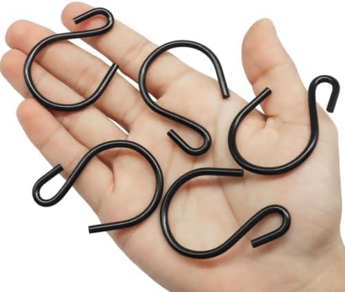 S Hooks 56mm, Black Metal Heavy Duty Hangers, 30 Packs - Image 4
