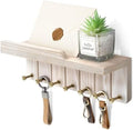 Rebee Vision Key Holder Wall Mount with 7 Hooks for Entryway, Natural Wood by REBEEVISION