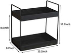2 Tier Bathroom Counter Organizer, Vanity Storage Shelf, Black - Image 7