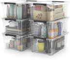 WYT Clear Storage Latch Bins, 6-Pack Storage Organizer Box with Handle and Lids, 5-Litre by WYT