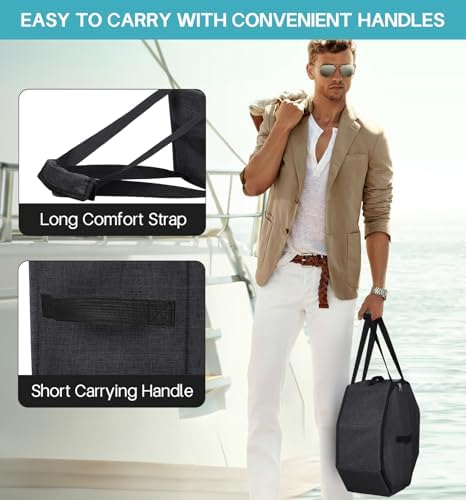 SLEEPING LAMB Hat Box for Travel and Storage, Collapsible Cowboy Cap Organizer for Closet with Handles, Hat Boxes for Men and Women Storage Large Cap Case Carrier with Cardbord, Black - Image 2
