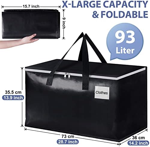 StorageRight Moving Bags, Moving Boxes, 93L 10-Pack Sotrage Bags, Black - Image 2