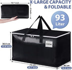 StorageRight Moving Bags, Moving Boxes, 93L 6-Pack Sotrage Bags Totes,Black - Image 2