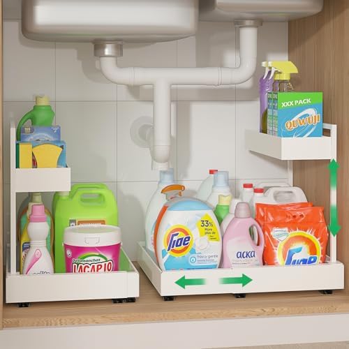 REALINN Expandable Under Sink Organizer with 6-Level Height Adjustment by REALINN