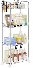SPACEKEEPER Acrylic Storage Rolling Cart, 4 Tier Bathroom Cart Organizer by SPACEKEEPER