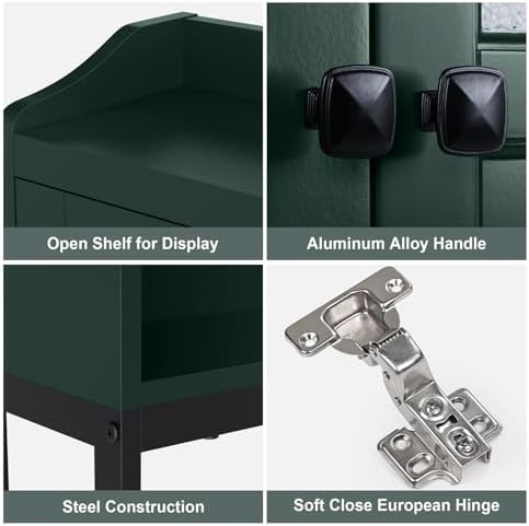 Over The Toilet Storage, Bathroom Over The Toilet Organizer, Above Toilet Storage with Double Doors and Soft Hinges Over Toilet Storage Shelf Over The Toilet Storage Cabinet (Forest Green) - Image 3