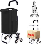 2 in 1 Shopping Cart for Groceries, Foldable Shopping Cart with 6 Wheels by ISWEES