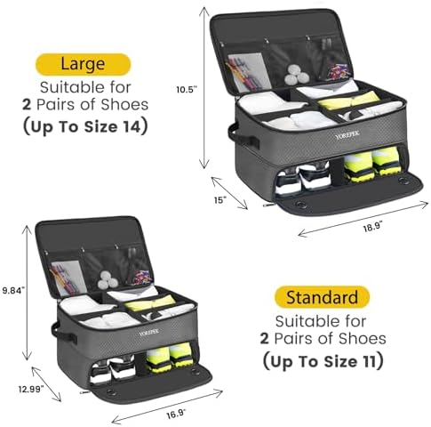 YOREPEK Golf Gifts for Men, 2 Layer Golf Trunk Organizer for 2 Pair Shoes - Image 3