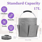 17L Collapsible Cleaning Supplies Caddy with Handle for Travel, Dark Gray - Image 2