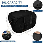 Collapsible Laundry Baskets, Tear Proof Pop Up Laundry Hamper with Lid, Dual Handles Durable Foldable Laundry Basket, Easy to Carry Laundry Hamper for Home, Laundry Room, Bedroom, Dorm, Travel Black - Image 3