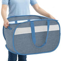 100L Collapsible Laundry Baskets, Foldable Dual Handles Laundry Hamper Blue by Bemkoo