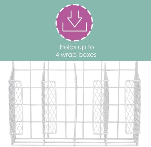 Home Basics Organizer Rust Resistant, Perfect for Food Storage, Silver Foil, Wax Paper, Sandwich Bags, Plastic Wrap-Mounts,White - Image 6