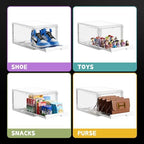 Hat Organizer for Baseball Caps Storage Organizer with Sliding Trays, Stackable Hat Boxes Holder Rack with Drawer, Clear Display Case for Hats Snapback Cap, Hold 12 Hats Each, 1 Pack - Image 6