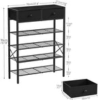 5 Tier Shoe Rack with 2 Drawers, 16-20 Pairs Charcoal - Image 3