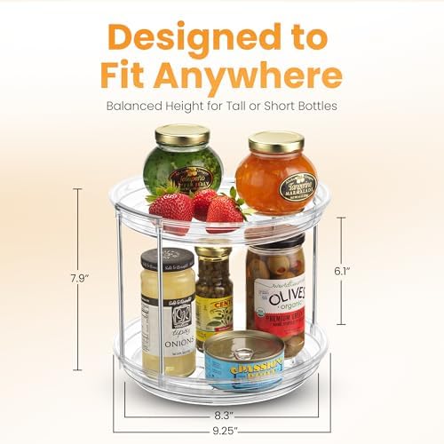 Oizeir Clear Two Tier Lazy Susan Organizer 2-Pack - Image 2