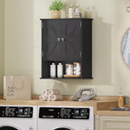 TEENFON Bathroom Wall Cabinet Over the Toilet Storage Cabinet with Barn Doors and Adjustable Shelves Bathroom Cabinet Over Toilet for Bathroom, Kitchen, Laundry Room,Black - Image 7