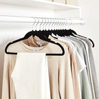 Amazon Basics Slim Velvet Non-Slip Space Saving Suit Clothes Hangers, Closet Organizer, Black, 50-Pack - Image 7