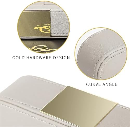 SANZIE Leather Tray Desktop Storage, Trinket Catchall Tray (Grey) - Image 4