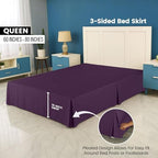 Queen Bed Skirt, Hides Under-Bed Storage 16 Inch Drop, Pleated, Purple - Image 2