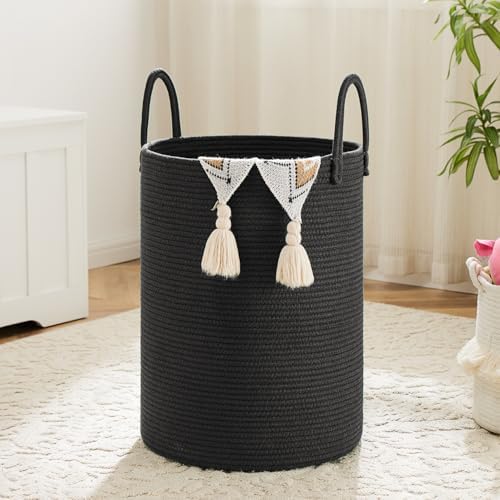 Artfeel Laundry Basket,Woven Cotton Rope Laundry Hamper,100L for Decorative Storage of Dirty Clothes,Toys and Blankets in Bathroom,Baby Room and Living Room by Artfeel