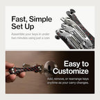KeySmart Original Key Holder - Compact Key Organizer for Key Chain, Minimalist Clutter-Free EDC Keychains Key Ring, Red Forged Carbon Fiber, 14 Keys - Image 4