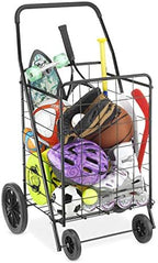 Whitmor Extra Large Utility Foldable Shopping Cart with Wheels, 100 Lb Capacity, Heavy Duty Grocery Cart with Steel Frame, Foam Handle, Rolling Collapsible Utility Trolley for Grocery, Laundry, Black - Image 5