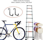 4 Pcs Rafter Hooks, Upgraded Fence Hangers, Heavy Duty Bike Hanger for Garage, Ladder Hook, Black Large S Hooks for Hanging Hose, Plants, Chairs, Bikes, Ladders, Cords and More - Image 3