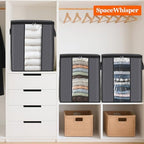 SpaceWhisper 3 Pack 100L Clothes Storage, Foldable Storage Bags, Grey | Thick Fabric, Clear Window, with Reinforced Handle, for Clothing, Blanket, Comforters, Bedding Organizing - Image 7