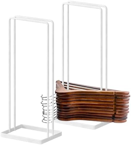 Hanger Holder Stand Clothes Hanger Organizer for Home Organization, Hangers Stackers RV Rack Stand Caddy for Velvet Felt Plastic Coat Hangers Adult Kids Pant Hangars Dorm Room Essentials, 2 Pack White by SeropyDirect
