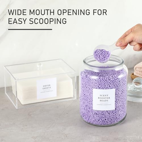 Glass Jars and Dryer Sheet Holder, Dispenser Set with Lids and Labels, Containers for Laundry Room Organization and Storage, Half Gallon Airtight Glass jars, Acrylic Storage Box for Laundry supplies, - Image 5