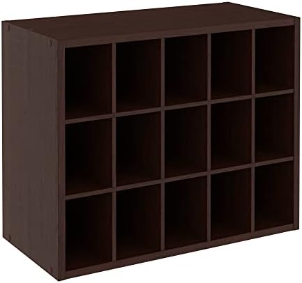 ClosetMaid 15 Cube Stackable Storage Organizer for Shoes, Bags, Crafts, Hobbies with Wood Shelves, for Closet, Entryway or Mudroom, Espresso by Unknown