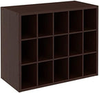 ClosetMaid 15 Cube Stackable Storage Organizer for Shoes, Bags, Crafts, Hobbies with Wood Shelves, for Closet, Entryway or Mudroom, Espresso by Unknown