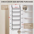 Delamu Over the Door Pantry Organizer, 6-Tier Metal Pantry Door Organization and Storage, Hanging Kitchen Basket Spice Rack Seasoning Shelves, Cabinet Door Organizer for Easy Install,D5xW18xH50inch - Image 2