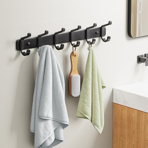 Coat Rack Wall Mount Heavy Duty, Wall Coat Hanger with Hooks, Black 1 Pack - Image 3