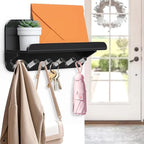 Beego Entryway Key Holder for Wall - Black Acrylic Key Rack with Shelf Decorative Key Hanger Wall Mount Mail Organizer with 6 Key Hooks for Office Hallway Kitchen Living Room Home Décor - Image 2