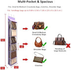 Lirex Over The Door Purse Organizer & Purse Shelf for Closet – Handbag Storage Organizer with Purse Hanger. Perfect for Scarves, Hats, and Leggings. S (11.8'' x 5'' x 51.6''), Purple - Image 2