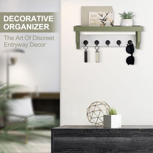 Key and Mail Holder Wall Mount, Mail Organizer with 5 Key Hooks - Image 5