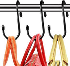 HiGift 12 Pack Purse Hooks for Closet, Non Slip Rubber Coated Closet Rod Hook for Bags, Large Organizer Hooks for Hanging Handbags, Backpacks, Belts, Scraves, Hats, Clothes -Black by HiGift