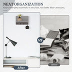 Nekon Key Holder for Wall with Shelf, Pine Wooden Key Hanger, Gray - Image 7