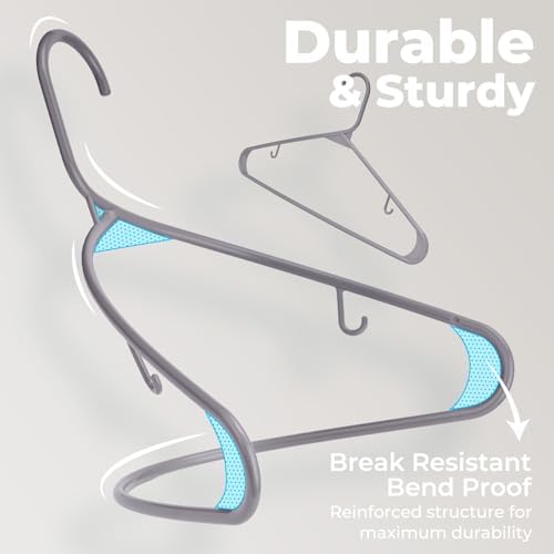 HOUSE DAY Grey Plastic Hangers 120 Pack, Slim Space-Saving Clothes Hangers - Image 5