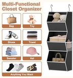 Hanging Closet Organizer Collapsible Bedroom Closet Organization, 3 Shelf | Closet Organizers and Storage Hanging with Mesh Pocket for Clothes, Closet Hanging Organizers and Storage for Wardrobe, Black - Image 5