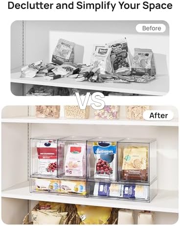 Vtopmart Clear Stackable Storage Drawers Set of 3, Plastic Organizer Bins - Image 5