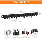 CUXIXA 2 Pack Mop and Broom Holder Wall Mount, Non-slip Broom Hanger Wall Mount, Heavy Duty Mop Broom Organizer for Kitchen Garden Garage Laundry Room Wall Decor Organization and Storage Black 5R4H - Image 5