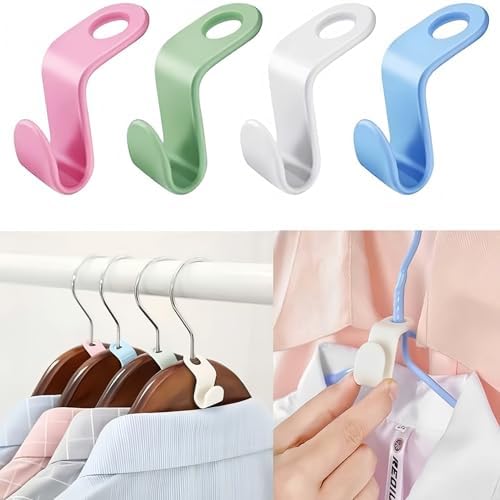 Space Saving Hanger Hooks, 100pcs, Polypropylene, 5KG Max Capacity, White Closet Hangers for Clothes (100PCS) by Unknown