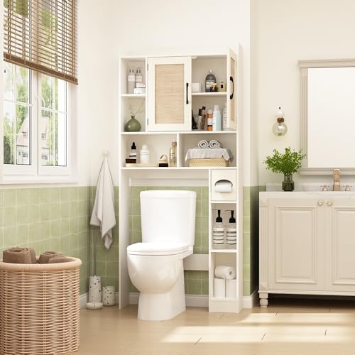 RUSTOWN Rattan Over The Toilet Storage Cabinet, Bathroom Storage Cabinet - Image 5