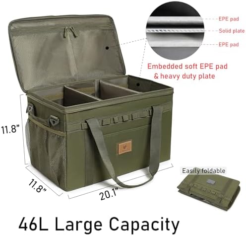 Tactical Camping Storage Bag Utility Tote Bag Camping Kitchen Organizer with Axe Holder & Shoulder Strap - Image 2