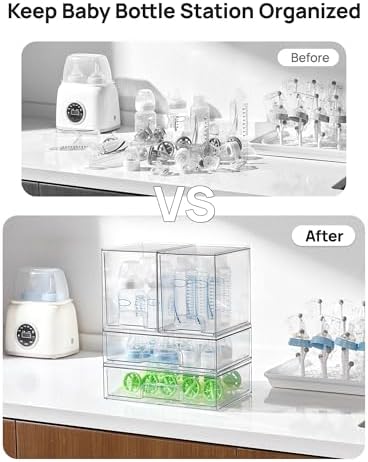 Vtopmart Clear Stackable Storage Drawers Set of 8, Plastic Organizer Bins - Image 4