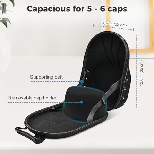 ProCase Hard Shell Travel Case for Baseball Caps Holds 5-6 Hats - Image 2